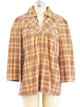 Plaid Chenille Pullover Top Top arcadeshops.com