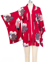Playing Card Printed Haori Kimono Jacket arcadeshops.com