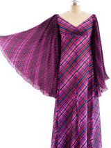 Pleated Angel Sleeve Multicolor Dress Dress arcadeshops.com