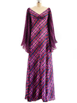 Pleated Angel Sleeve Multicolor Dress Dress arcadeshops.com