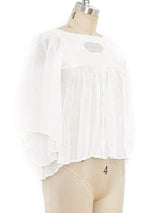 Pleated Peasant Blouse Top arcadeshops.com