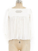 Pleated Peasant Blouse Top arcadeshops.com