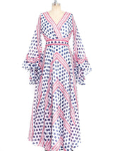 Polka Dot Bell Sleeve Gown Dress arcadeshops.com