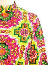 Printed Cotton Caftan with belt Dress arcadeshops.com