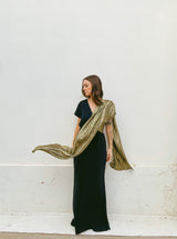 Yves Saint Laurent Metallic Draped Gown Dress arcadeshops.com