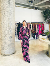 Yves Saint Laurent Floral Printed Pant Ensemble Suit arcadeshops.com