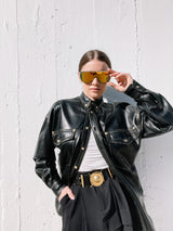 Christian Dior Gold Framed Shield Sunglasses Accessory arcadeshops.com