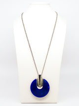 Blue Disc Pendant Necklace Jewelry arcadeshops.com