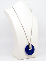 Blue Disc Pendant Necklace Jewelry arcadeshops.com