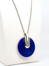 Blue Disc Pendant Necklace Jewelry arcadeshops.com