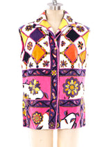 Emilio Pucci Printed Velvet Sleeveless Jacket Jacket arcadeshops.com