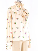 Ungaro Floral Satin Blouse Top arcadeshops.com