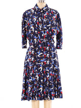 1992 Yves Saint Laurent Sailor Printed Silk Dress Dress arcadeshops.com