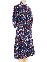 1992 Yves Saint Laurent Sailor Printed Silk Dress Dress arcadeshops.com