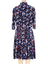 1992 Yves Saint Laurent Sailor Printed Silk Dress Dress arcadeshops.com