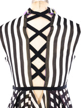 1992 Gianni Versace Graphic Printed Laced Mini Dress Dress arcadeshops.com