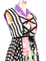 1992 Gianni Versace Graphic Printed Laced Mini Dress Dress arcadeshops.com
