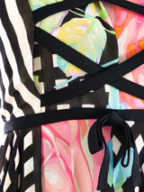 1992 Gianni Versace Graphic Printed Laced Mini Dress Dress arcadeshops.com