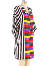 Gianni Versace Mixed Stripe Silk Dress Dress arcadeshops.com