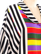 Gianni Versace Mixed Stripe Silk Dress Dress arcadeshops.com