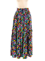 Yves Saint Laurent Floral Tiered Maxi Skirt Bottom arcadeshops.com