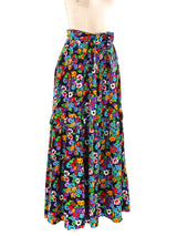 Yves Saint Laurent Floral Tiered Maxi Skirt Bottom arcadeshops.com