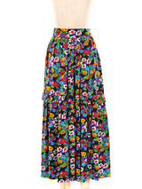 Yves Saint Laurent Floral Tiered Maxi Skirt Bottom arcadeshops.com
