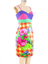 Gianni Versace Istante Mixed Print Silk Dress Dress arcadeshops.com