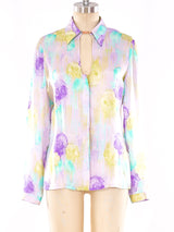 Gianni Versace Pastel Floral Skirt Ensemble Suit arcadeshops.com