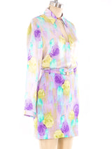 Gianni Versace Pastel Floral Skirt Ensemble Suit arcadeshops.com