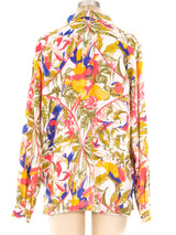 Hermes Tropical Bird Printed Linen Shirt Top arcadeshops.com