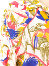Hermes Tropical Bird Printed Linen Shirt Top arcadeshops.com