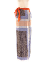 Jean Paul Gaultier Printed Wrap Maxi Skirt Bottom arcadeshops.com