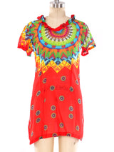 WLT Psychedelic Printed Gauze Mini Dress Dress arcadeshops.com
