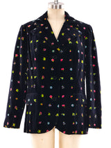 Mr. Dino Floral Printed Velvet Pant Suit Suit arcadeshops.com