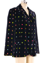 Mr. Dino Floral Printed Velvet Pant Suit Suit arcadeshops.com