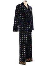 Mr. Dino Floral Printed Velvet Pant Suit Suit arcadeshops.com