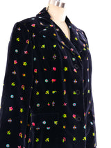 Mr. Dino Floral Printed Velvet Pant Suit Suit arcadeshops.com