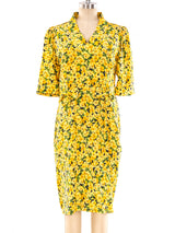 1992 Yves Saint Laurent Floral Silk Dress Dress arcadeshops.com