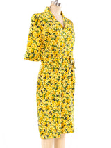 1992 Yves Saint Laurent Floral Silk Dress Dress arcadeshops.com