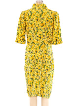 1992 Yves Saint Laurent Floral Silk Dress Dress arcadeshops.com