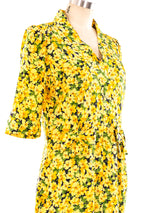 1992 Yves Saint Laurent Floral Silk Dress Dress arcadeshops.com