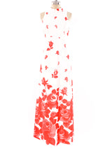 Rose Printed Maxi Dress with Jacket Dress arcadeshops.com