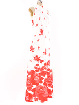 Rose Printed Maxi Dress with Jacket Dress arcadeshops.com