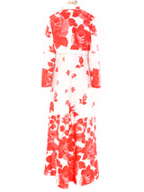 Rose Printed Maxi Dress with Jacket Dress arcadeshops.com