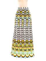 Quilted Wave Pattern Maxi Skirt Dress arcadeshops.com