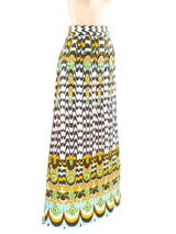 Quilted Wave Pattern Maxi Skirt Dress arcadeshops.com