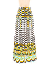 Quilted Wave Pattern Maxi Skirt Dress arcadeshops.com