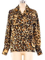 1986 Yves Saint Laurent Leopard Printed Shirt Top arcadeshops.com