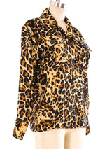 1986 Yves Saint Laurent Leopard Printed Shirt Top arcadeshops.com